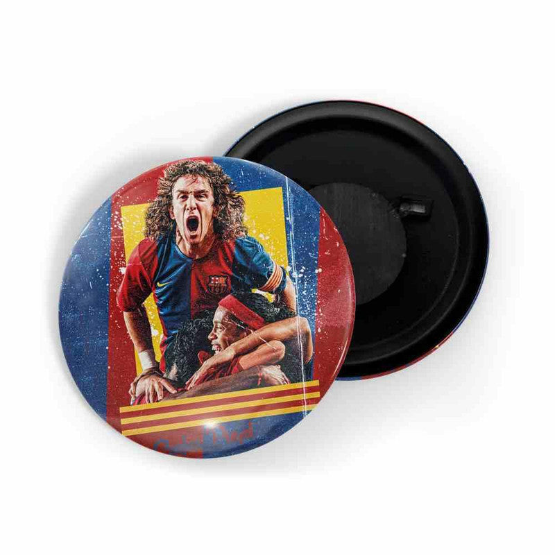 dhcrafts Round Fridge Magnet Red color Carles Puyol Glossy Finish Design Pack of 1 (75 mm)